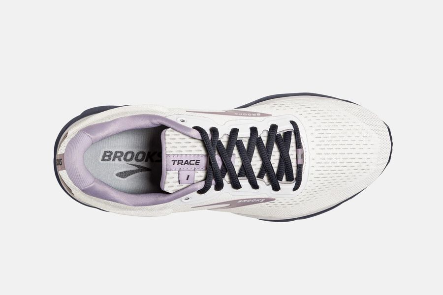 Brooks Running Shoes - Trace Road Womens - White/Pink - KDL-702938